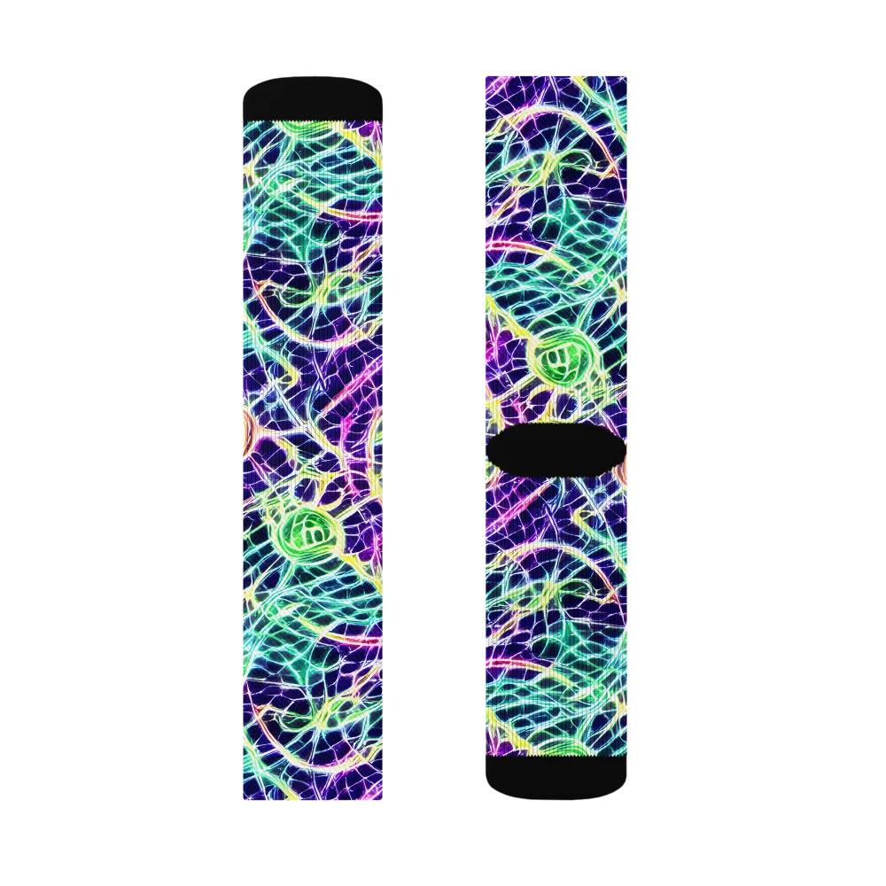 Ultraviolet Network on Socks — Left Sock