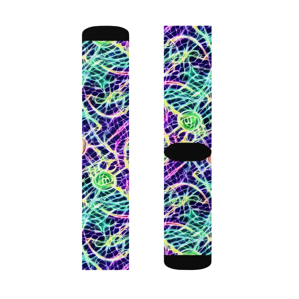 Ultraviolet Network on Socks — Right Sock
