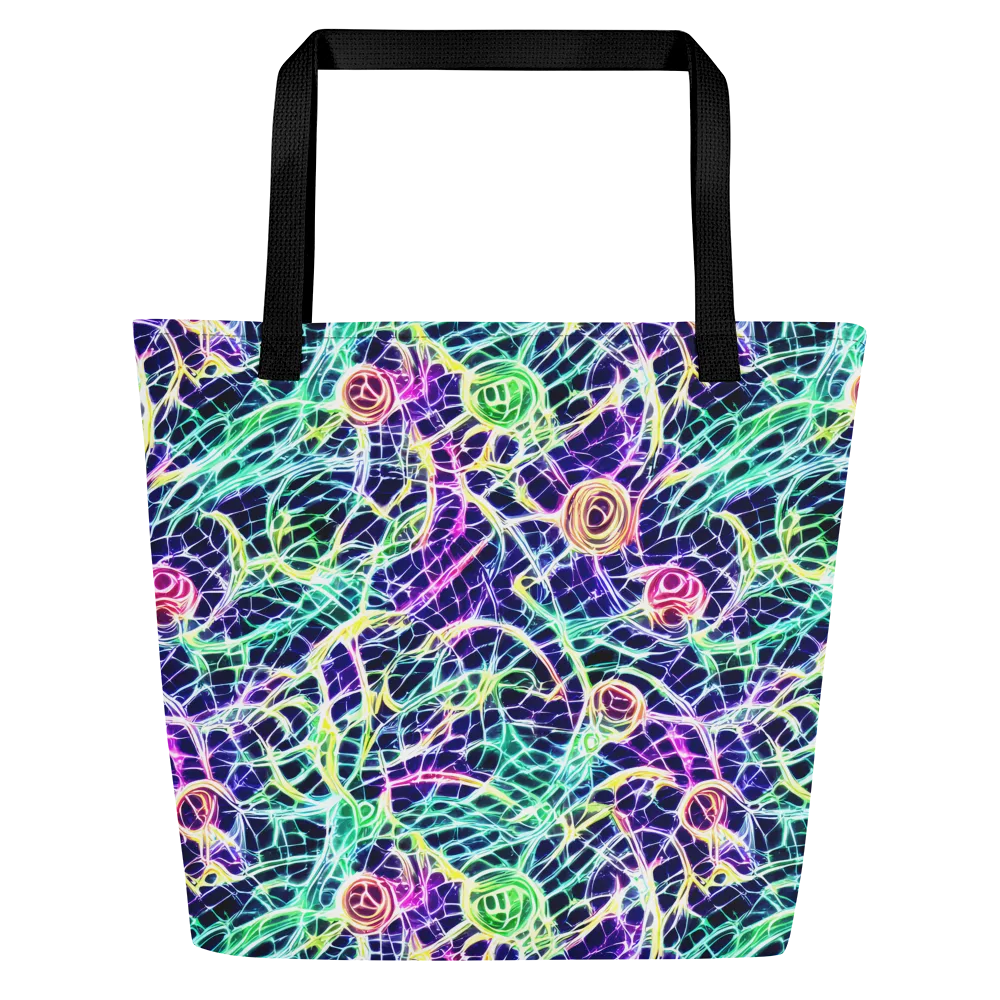 Ultraviolet Network on Large Tote Bag W/ Pocket — Front