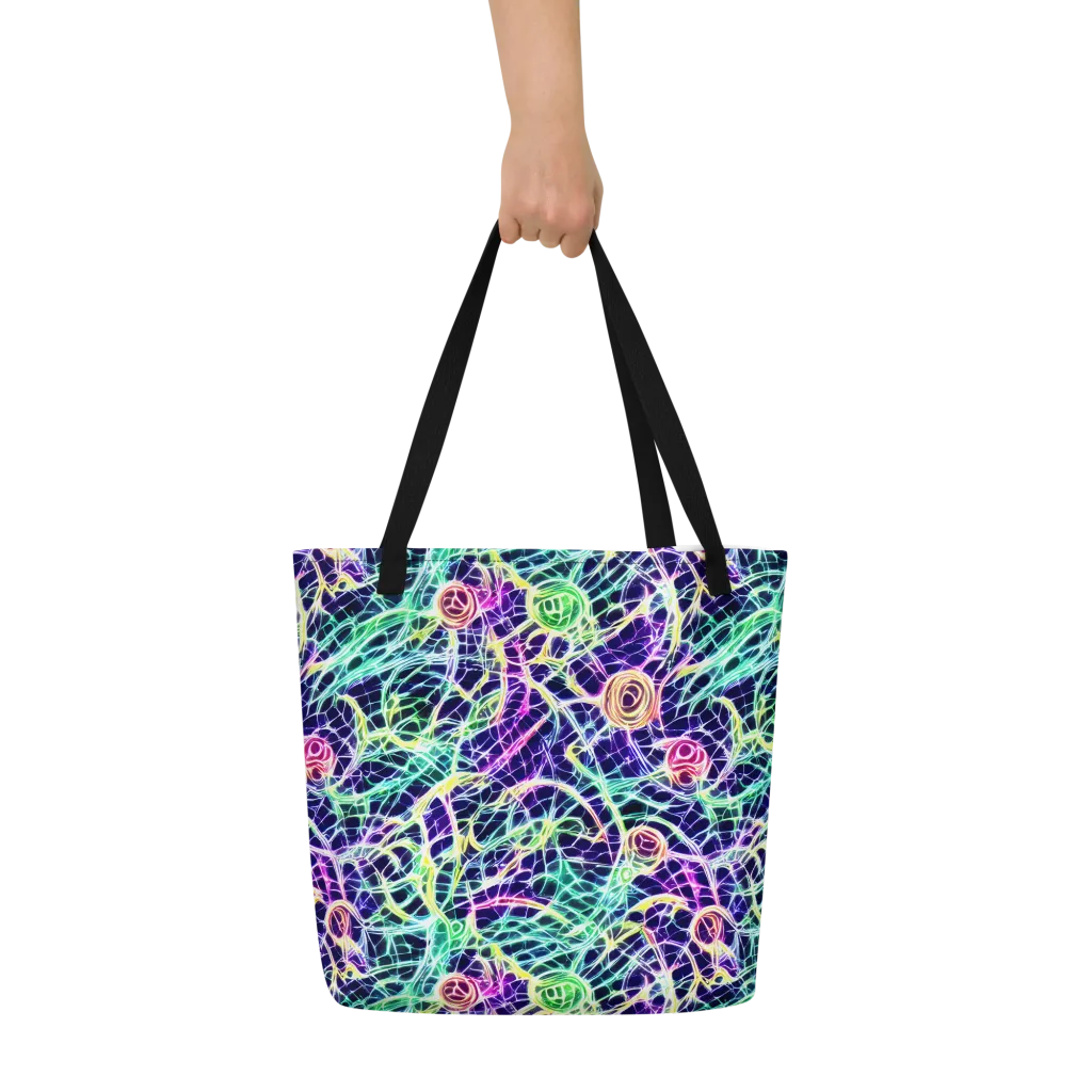 Ultraviolet Network on Large Tote Bag W/ Pocket — Front