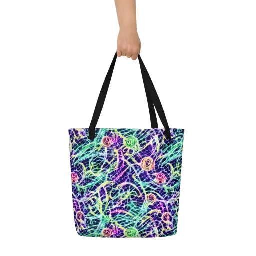 Ultraviolet Network on a Large Tote Bag W/ Pocket