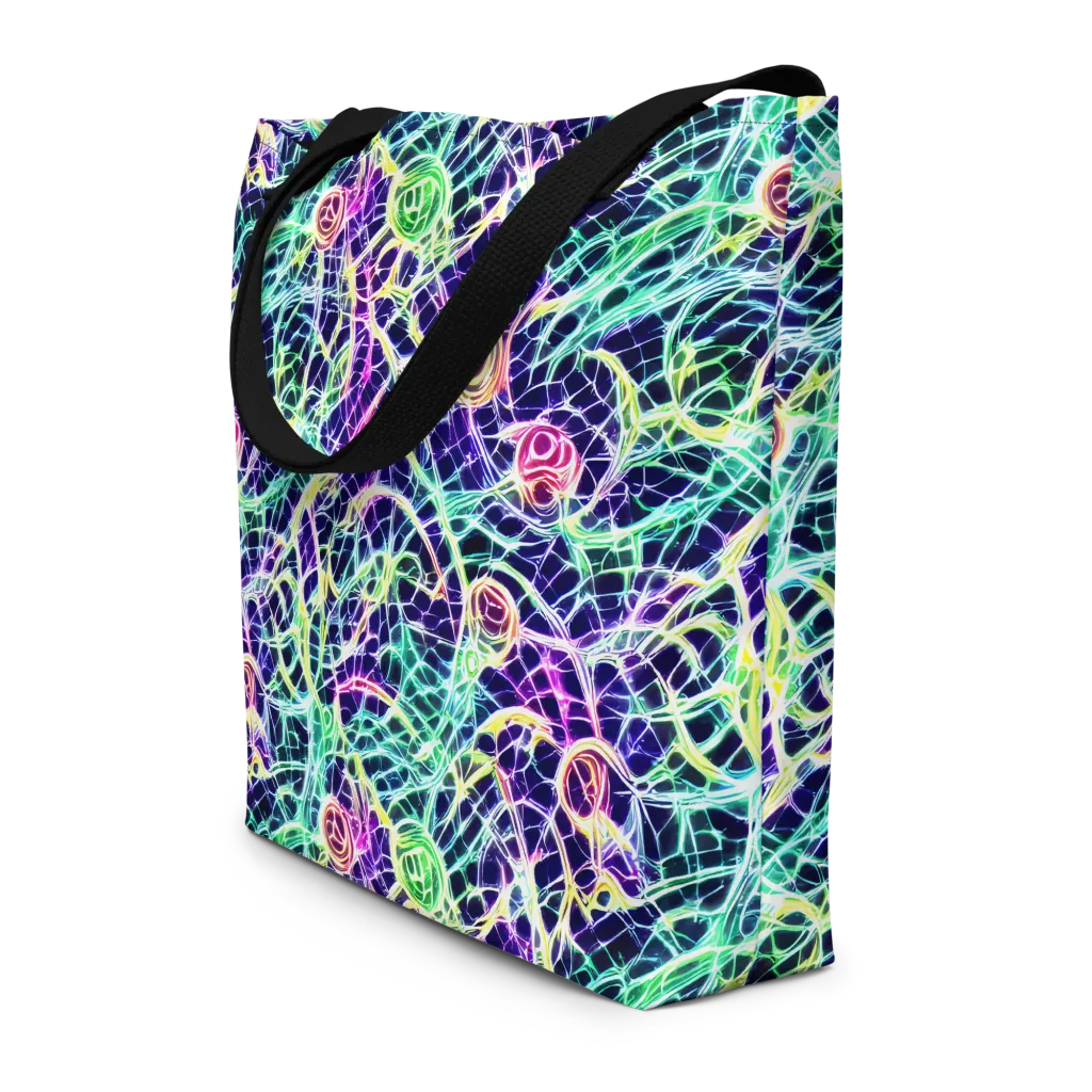 Ultraviolet Network on Large Tote Bag W/ Pocket — Front
