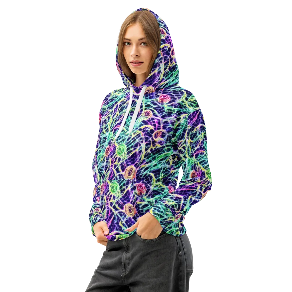 Ultraviolet Network on Cotton Hoodie — Left Front