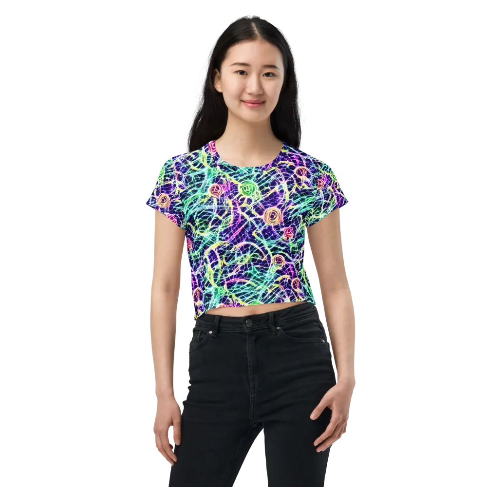 Ultraviolet Network on Crop Tee — Front