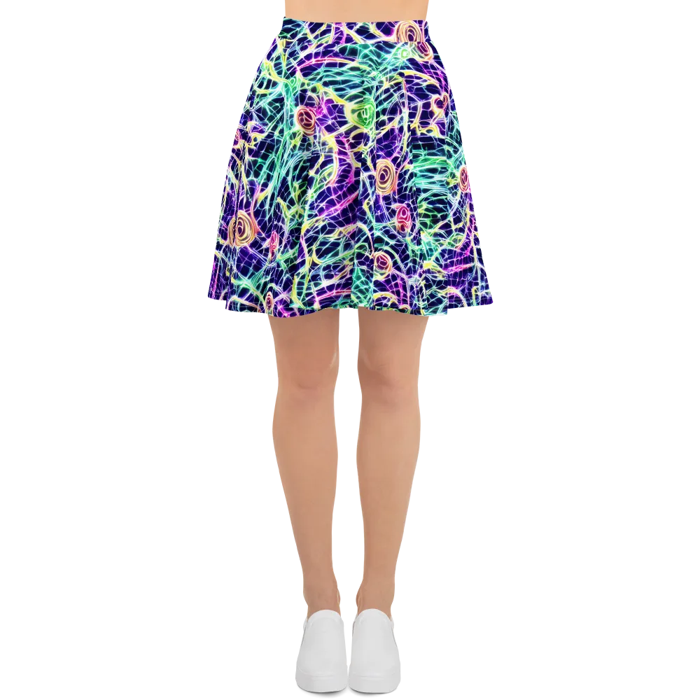 Ultraviolet Network on Skater Skirt — Front