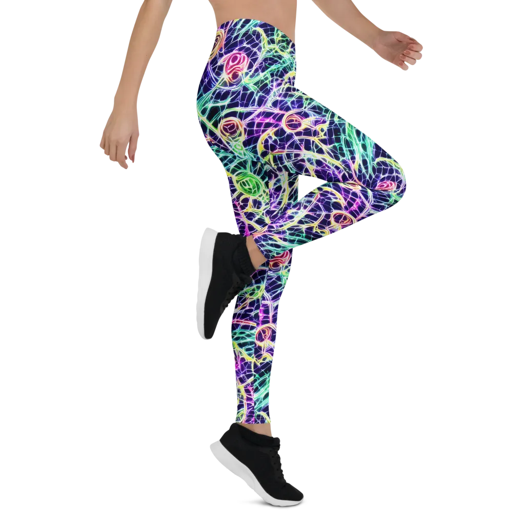 Ultraviolet Network on Leggings — Right
