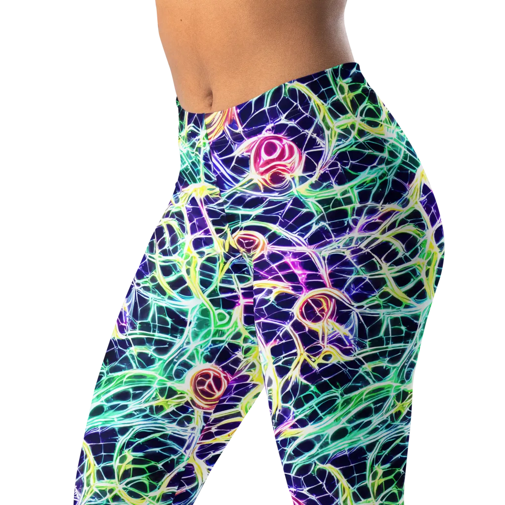 Ultraviolet Network on Leggings — Left Front