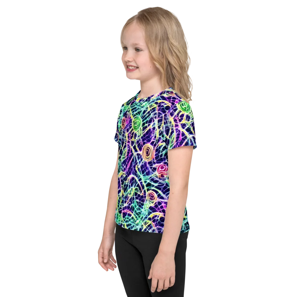 Ultraviolet Network on Kids Crew Neck T-Shirt — Left