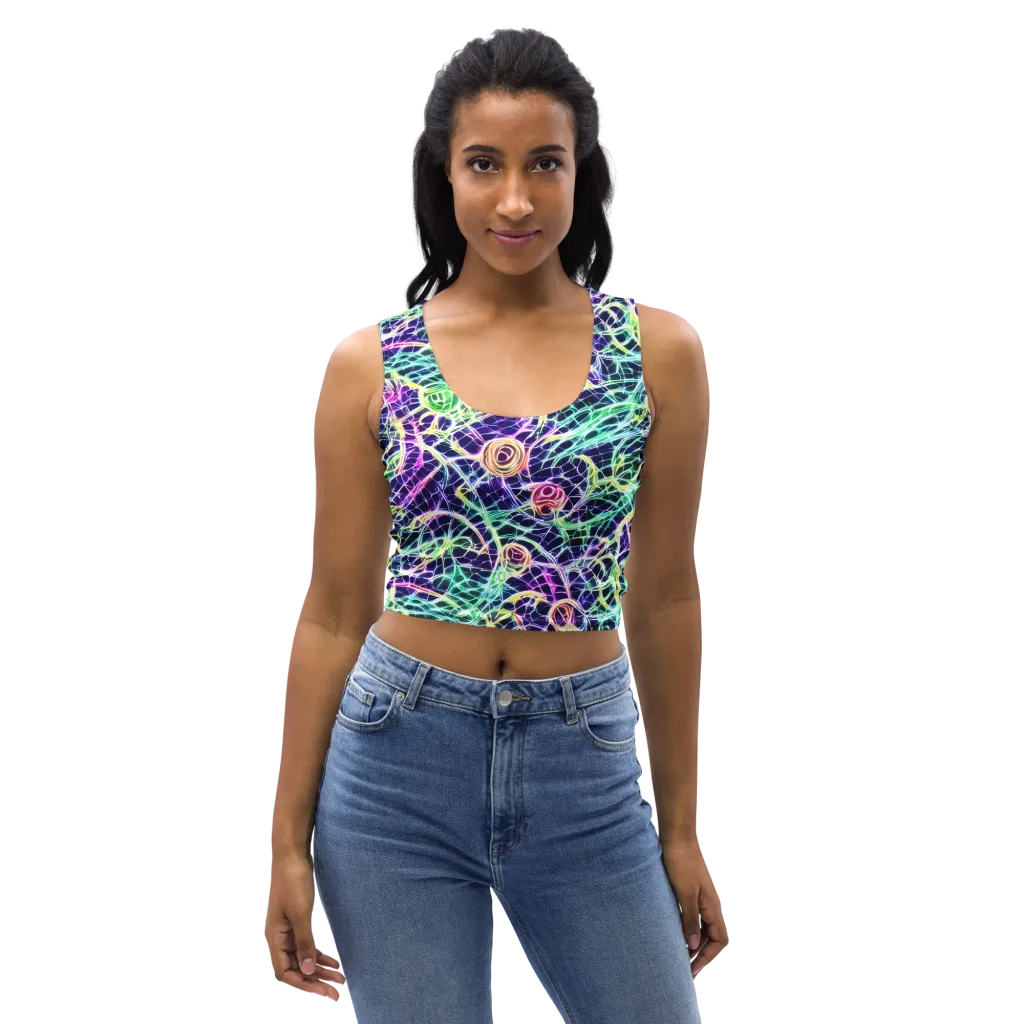 Ultraviolet Network on Crop Top — Front