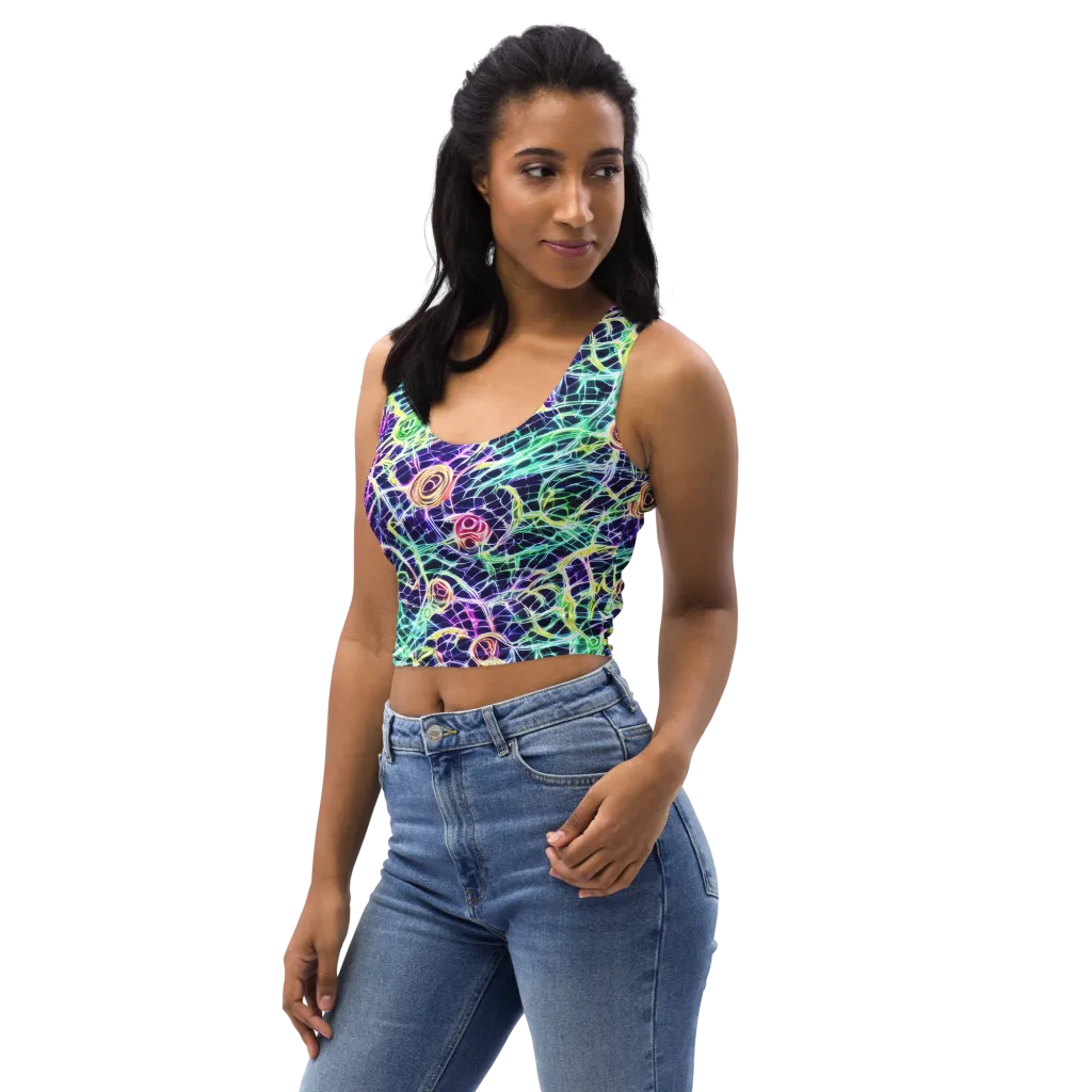 Ultraviolet Network on Crop Top — Left Front