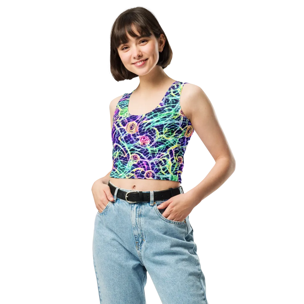 Ultraviolet Network on Crop Top — Front