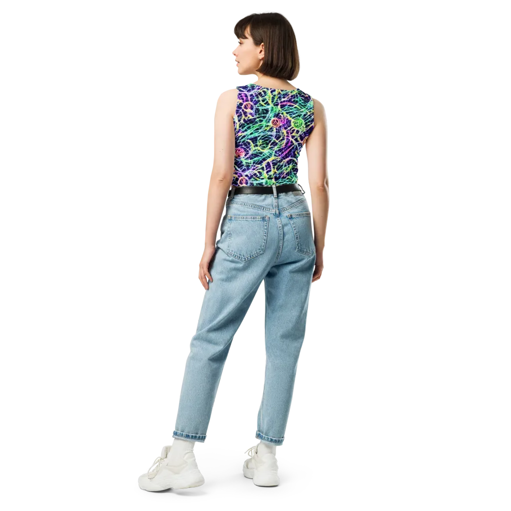 Ultraviolet Network on Crop Top — Back