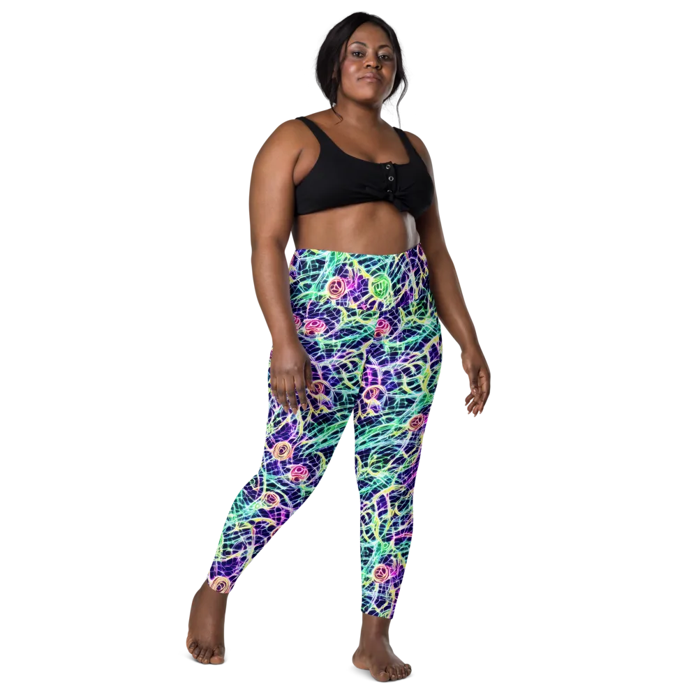 Ultraviolet Network on Leggings with Pockets — Front