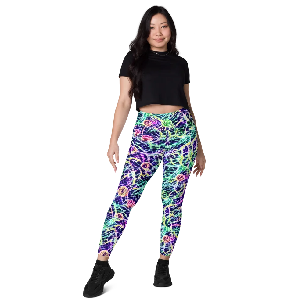 Ultraviolet Network on Leggings with Pockets — Front