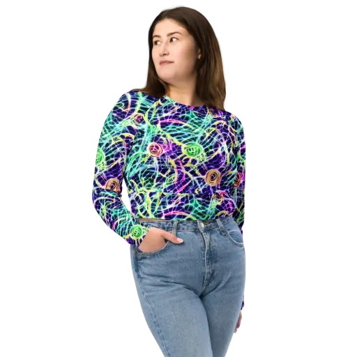 Ultraviolet Network on a Long Sleeve Crop Top