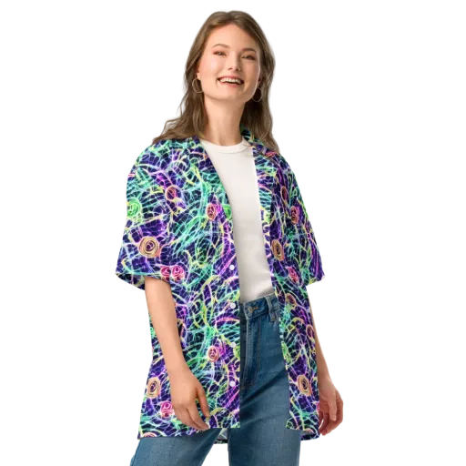 Ultraviolet Network on a Button Shirt