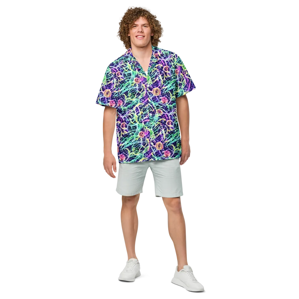 Ultraviolet Network on Button Shirt — Front