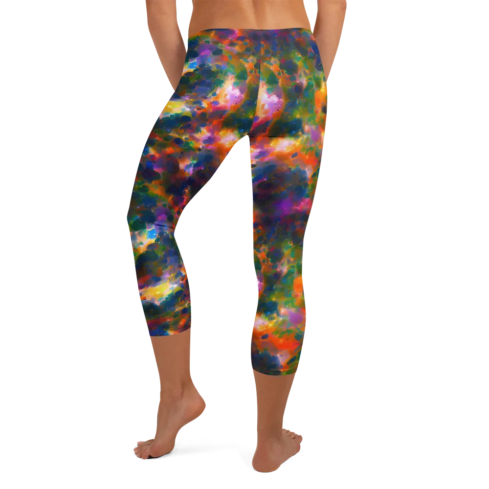 Cosmic Paintfall on Capri Leggings — Back