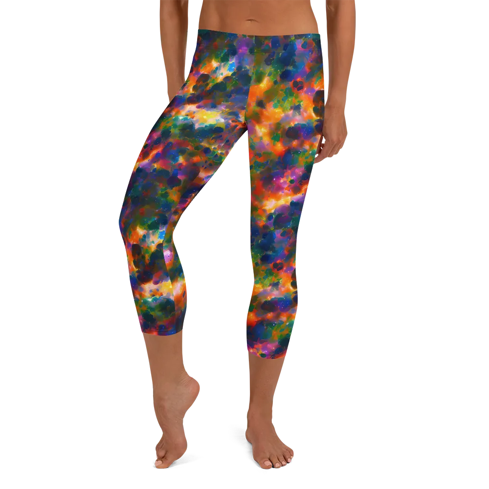 Cosmic Paintfall on Capri Leggings — Front