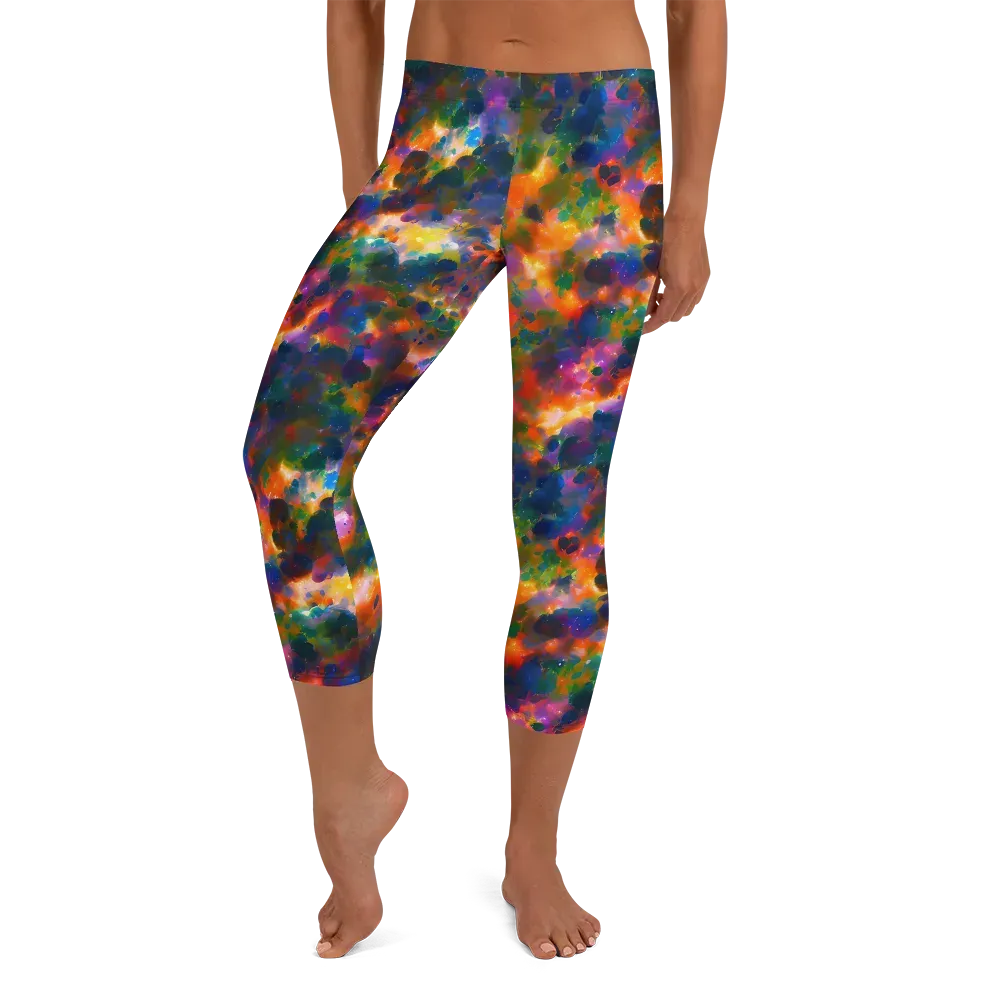 Cosmic Paintfall on Capri Leggings — Front