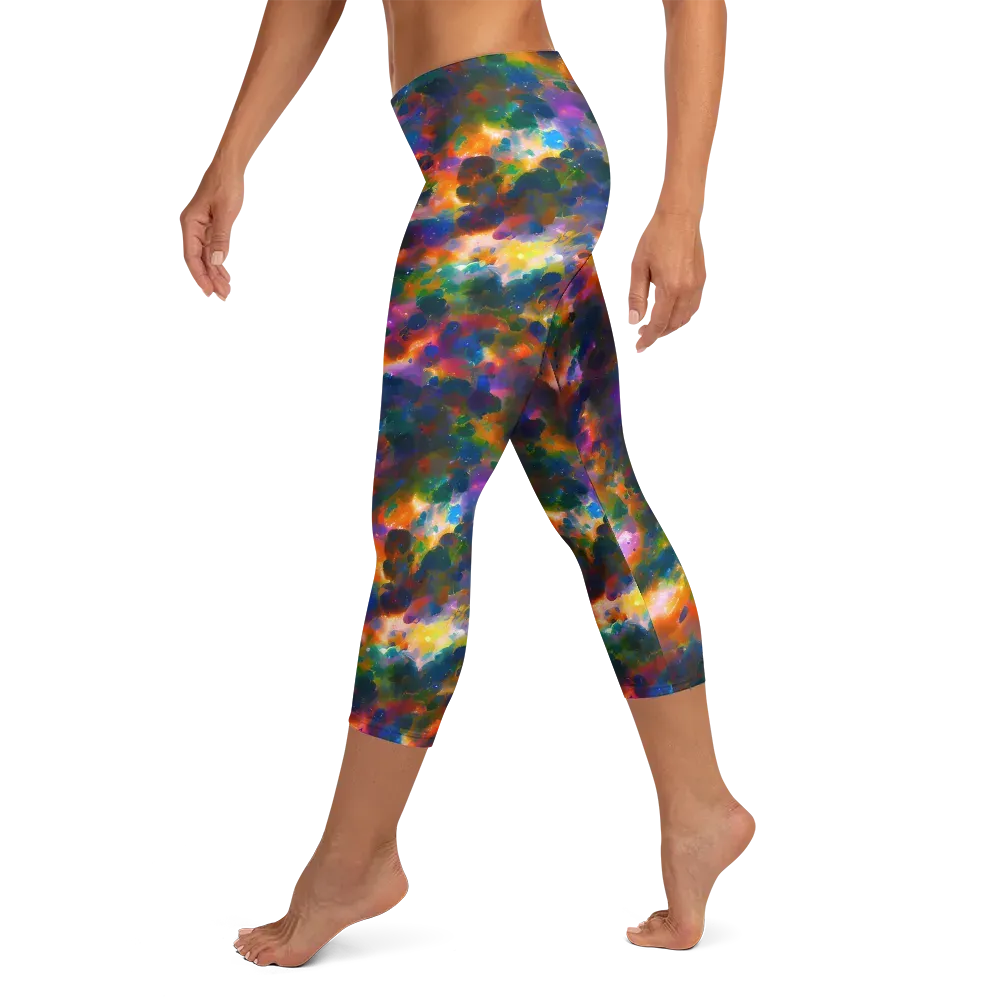 Cosmic Paintfall on Capri Leggings — Left