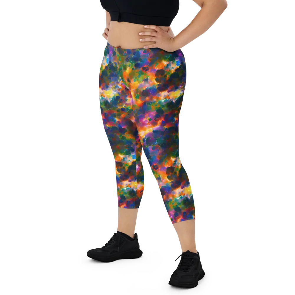 Cosmic Paintfall on Capri Leggings — Front