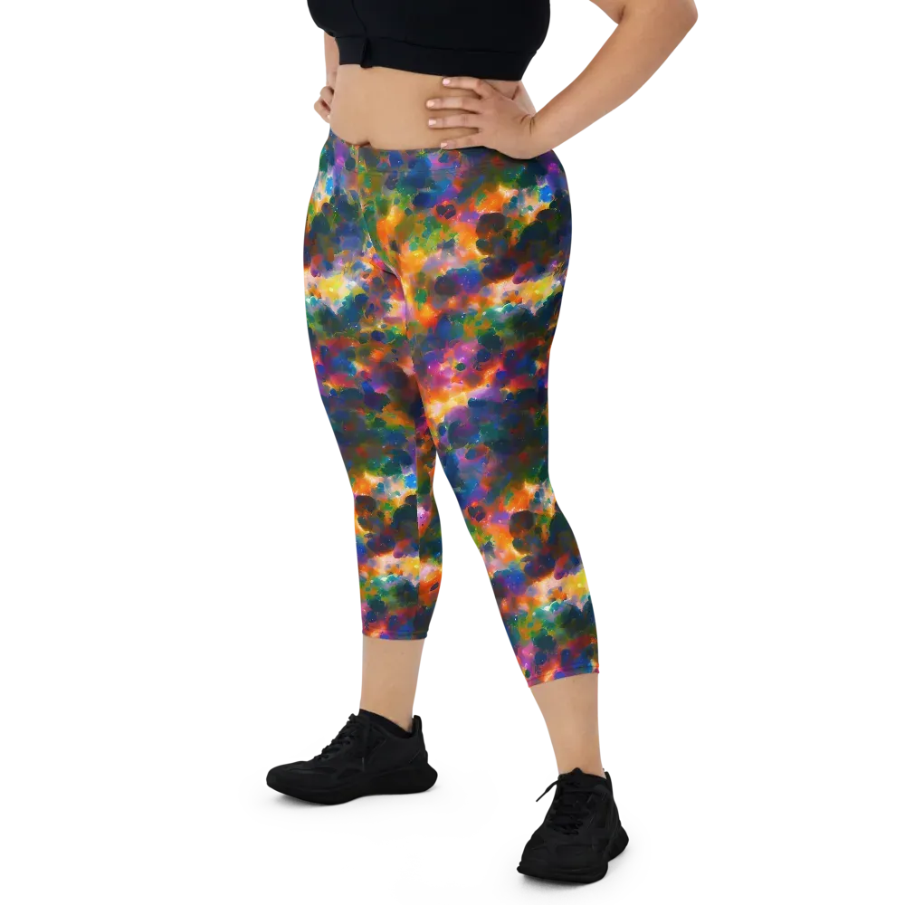 Cosmic Paintfall on Capri Leggings — Front