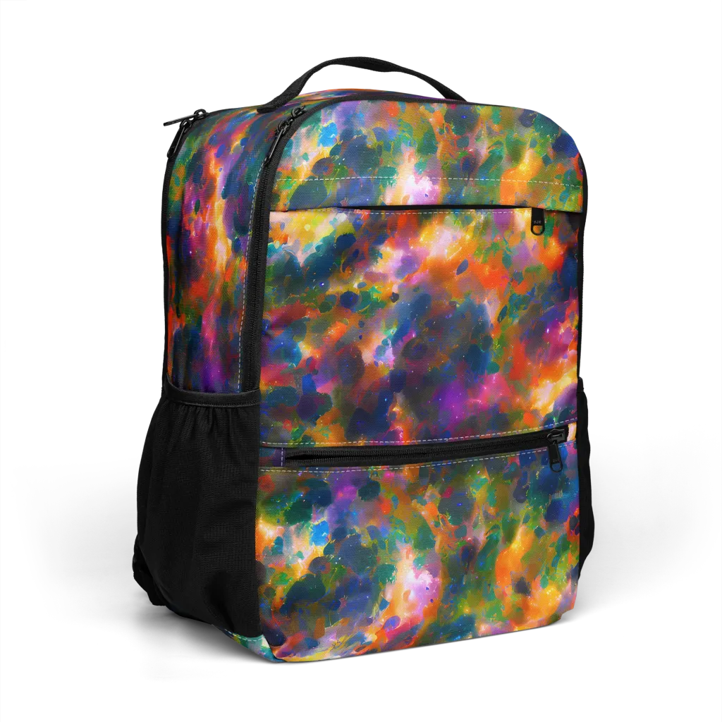 Cosmic Paintfall on Utility Backpack — Right Front