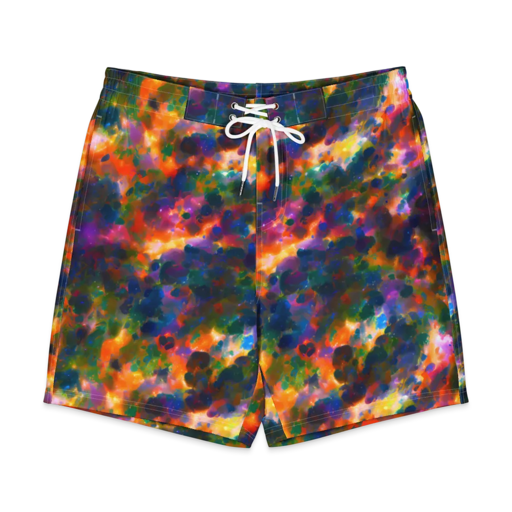 Cosmic Paintfall on Men's Board Shorts — Front