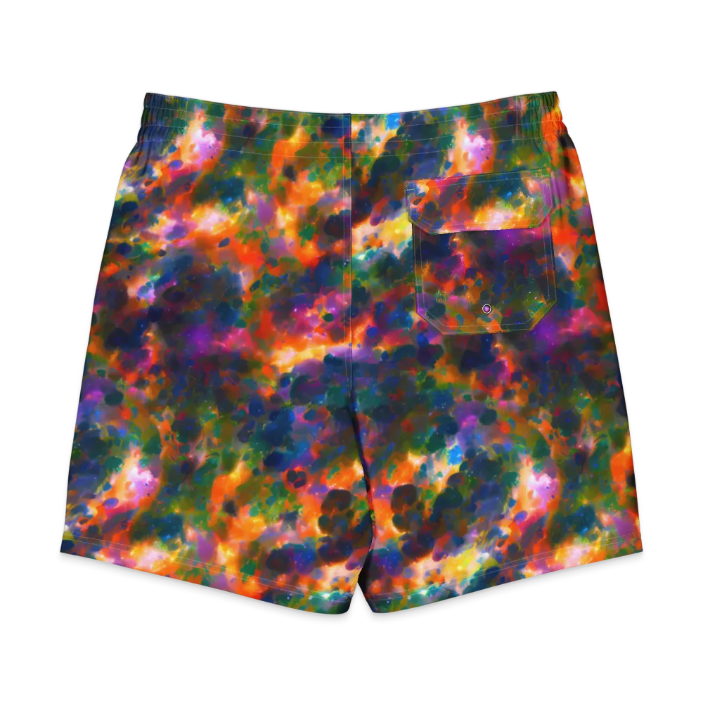 Cosmic Paintfall on Men's Board Shorts — Back