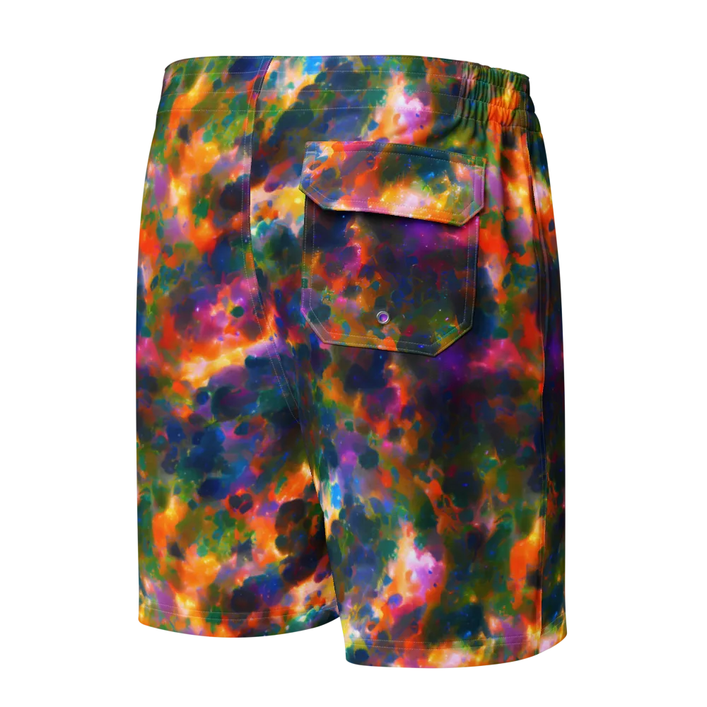 Cosmic Paintfall on Men's Board Shorts — Back