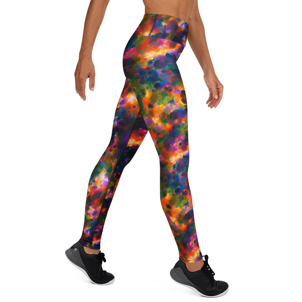 Cosmic Paintfall on Yoga Leggings — Right