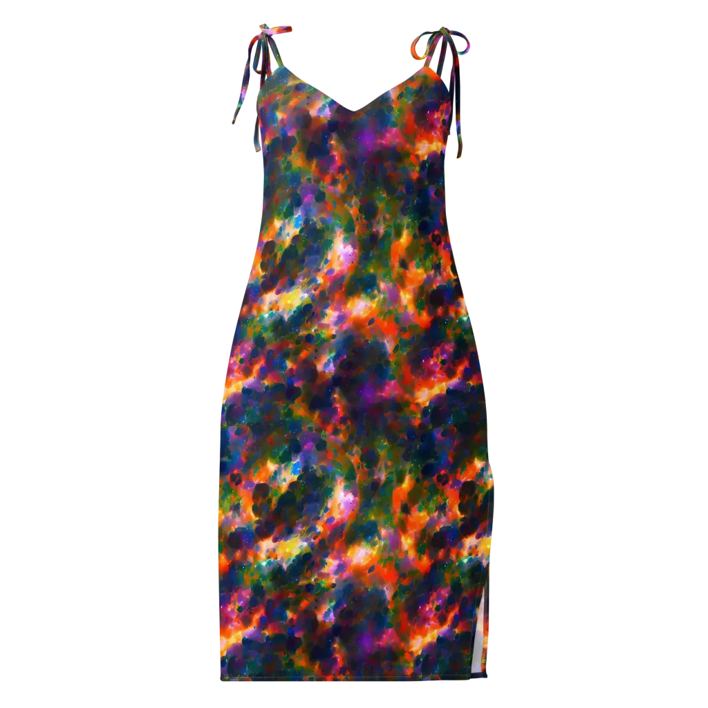 Cosmic Paintfall on Slip Dress — Front