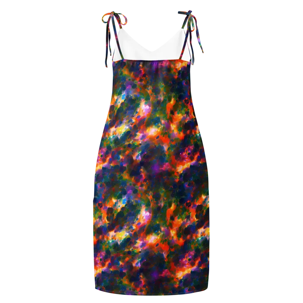 Cosmic Paintfall on Slip Dress — Back