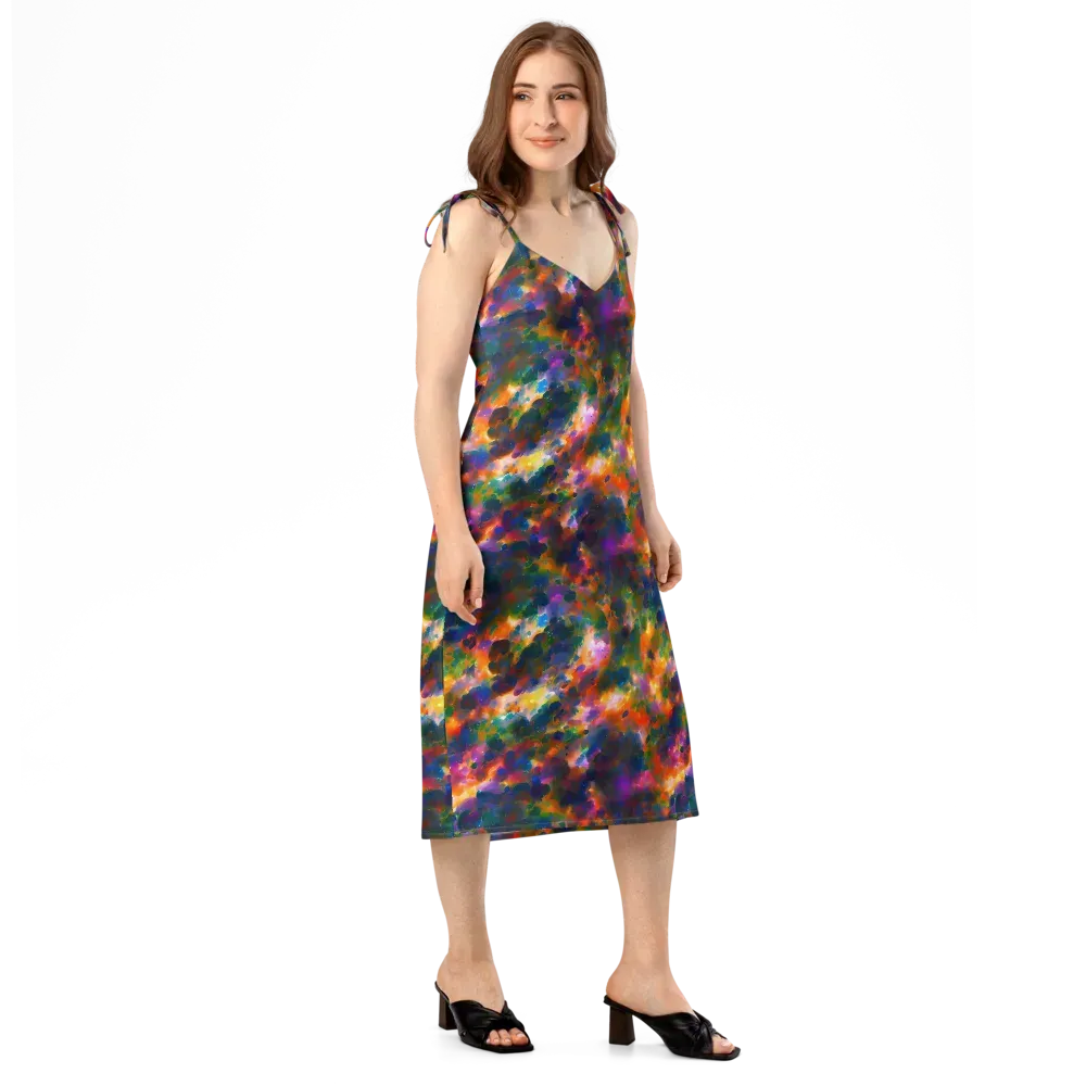 Cosmic Paintfall on Slip Dress — Right Front