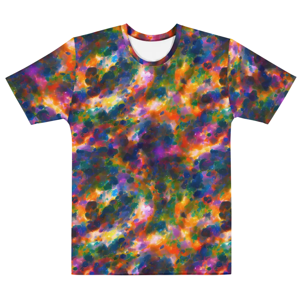 Cosmic Paintfall on Men's Cotton Crew Neck T-Shirt — Front