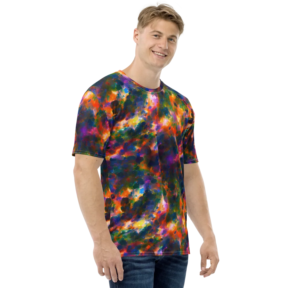 Cosmic Paintfall on Men's Crew Neck T-Shirt — Right