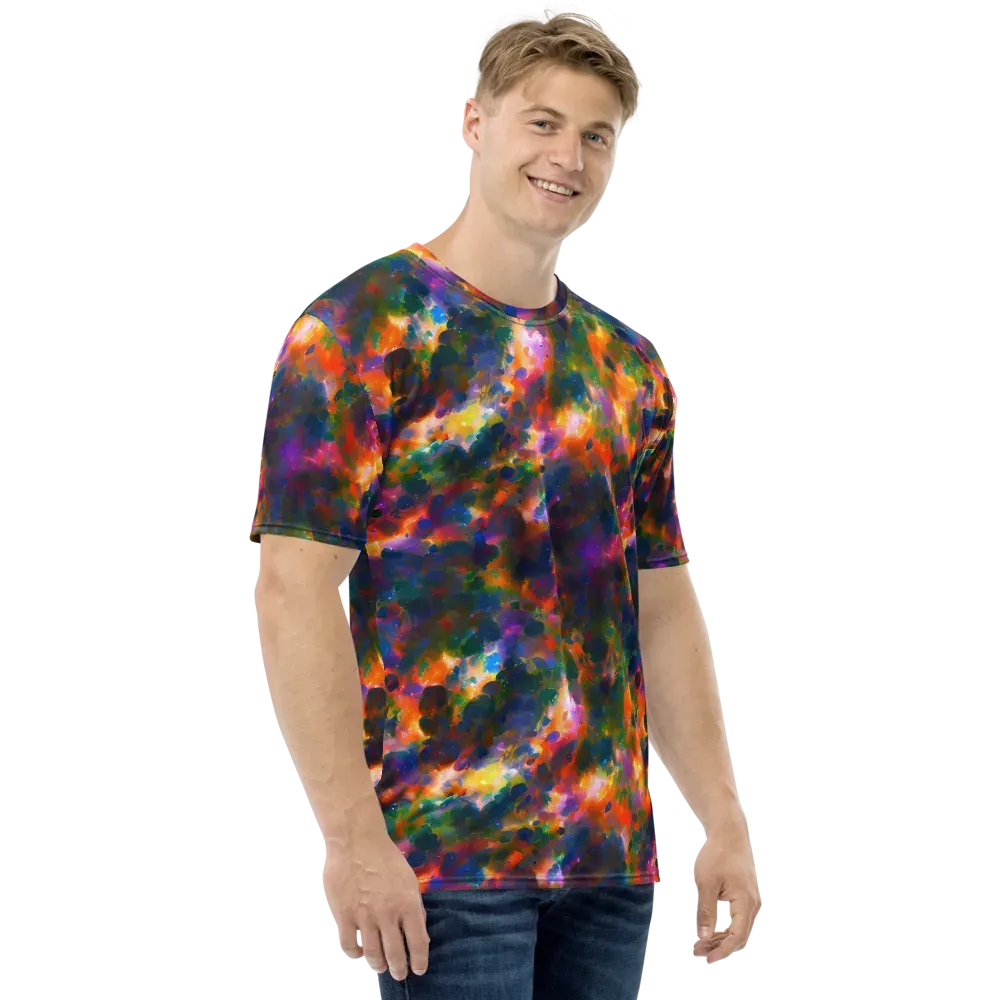 Cosmic Paintfall on Men's Crew Neck T-Shirt — Right
