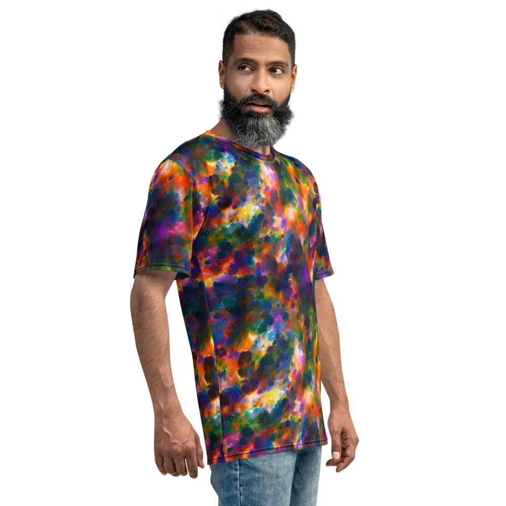 Cosmic Paintfall on Men's Crew Neck T-Shirt — Right