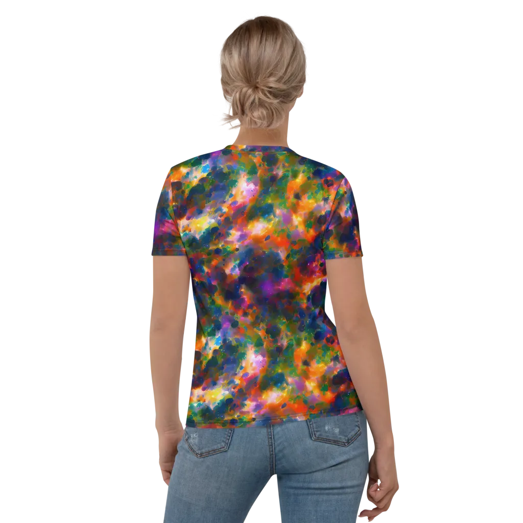 Cosmic Paintfall on Women's Crew Neck T-Shirt — Back