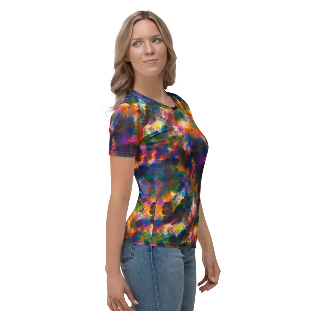 Cosmic Paintfall on Women's Crew Neck T-Shirt — Right