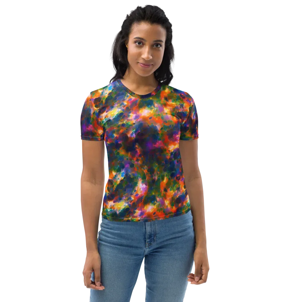 Cosmic Paintfall on Women's Crew Neck T-Shirt — Front