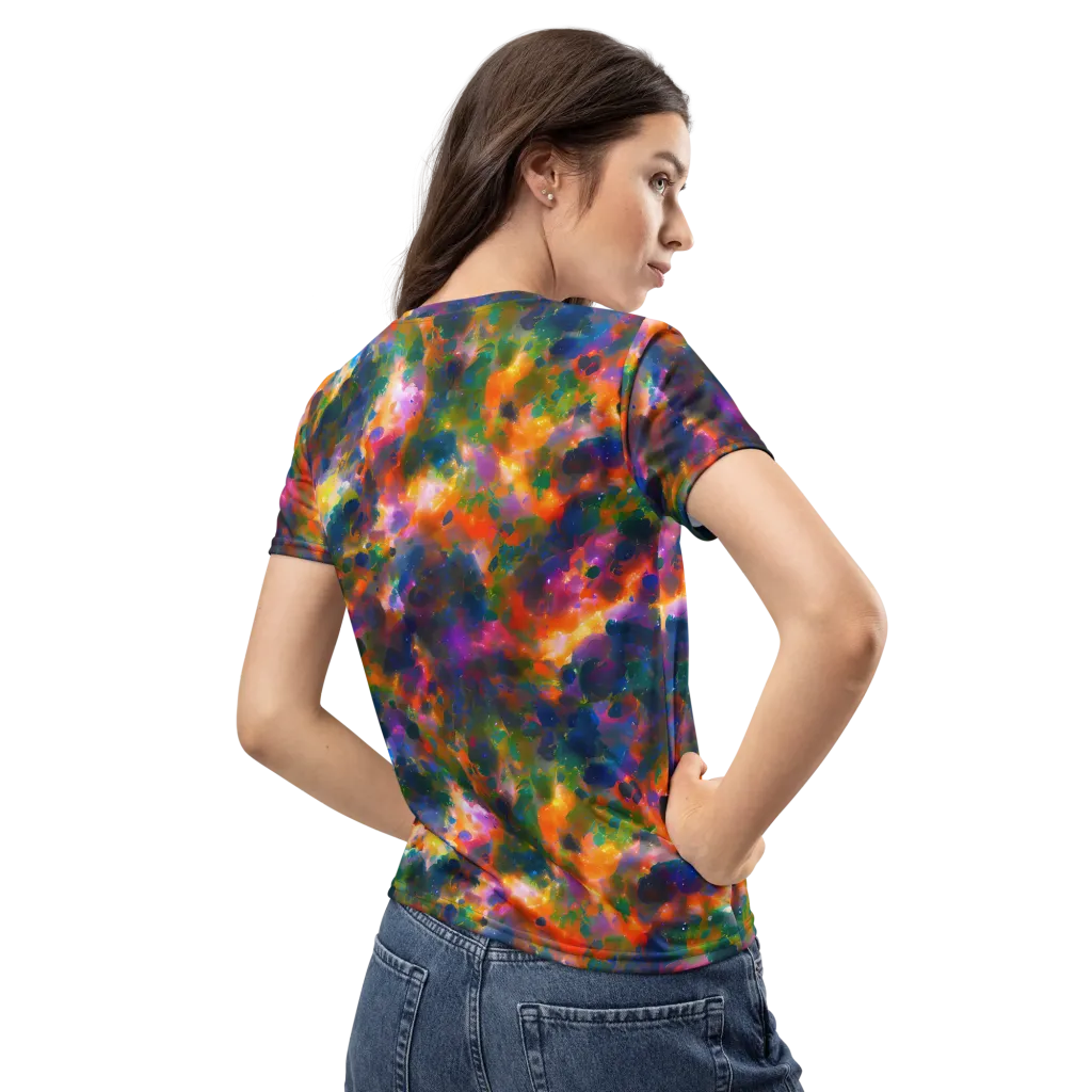 Cosmic Paintfall on Women's Crew Neck T-Shirt — Back