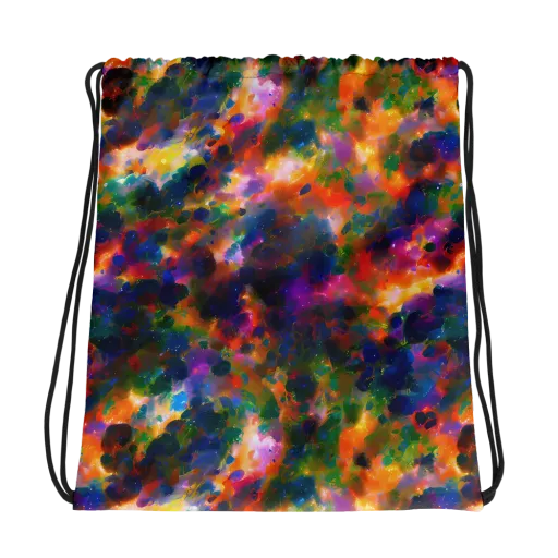 Cosmic Paintfall on a Drawstring Bag