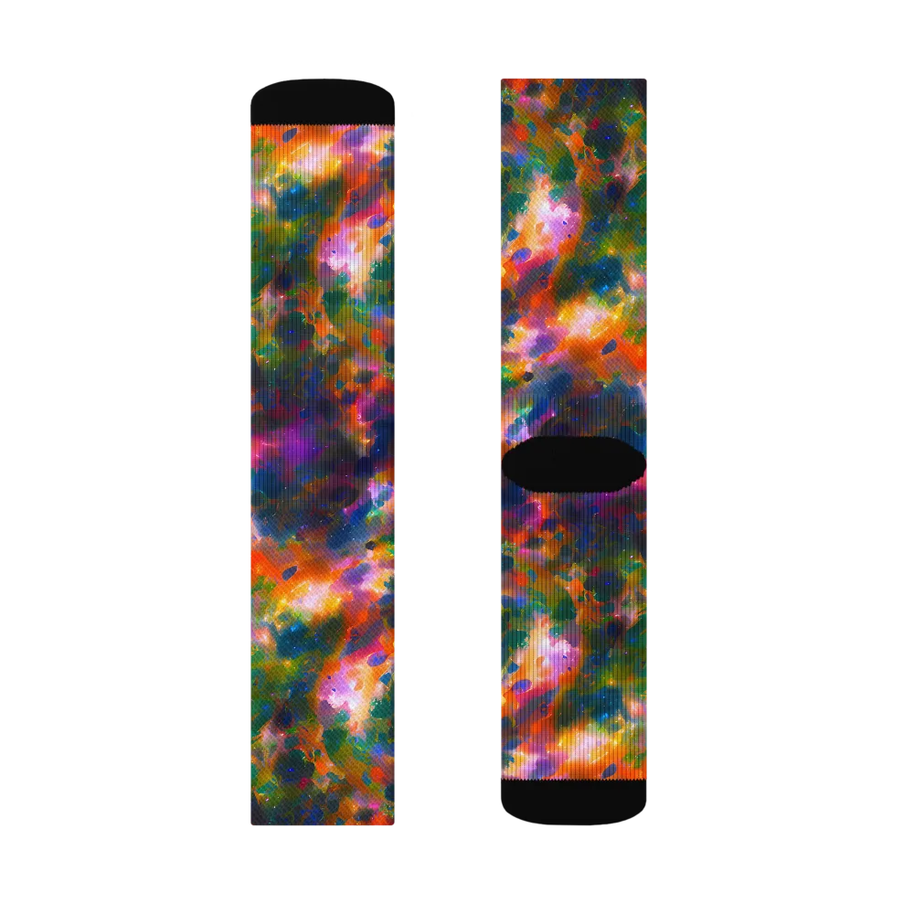 Cosmic Paintfall on Socks — Right Sock
