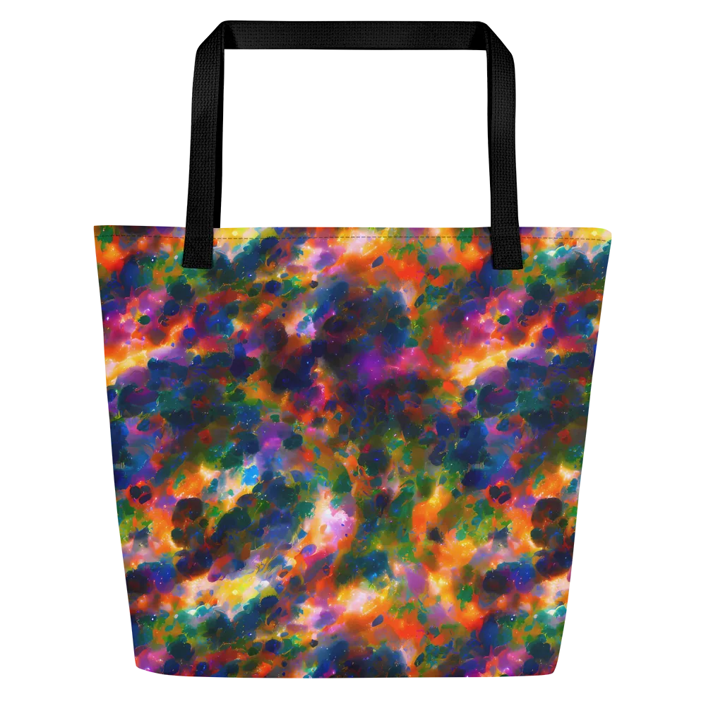 Cosmic Paintfall on Large Tote Bag W/ Pocket — Front