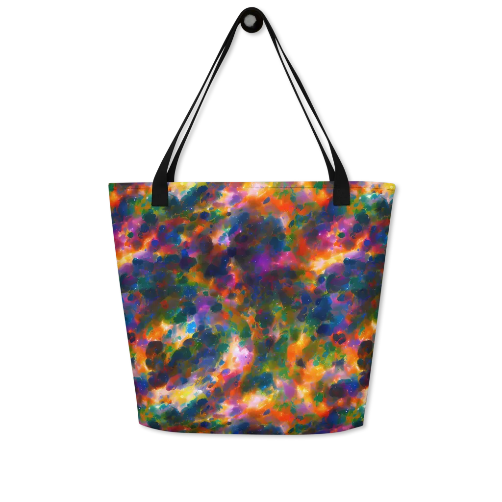 Cosmic Paintfall on Large Tote Bag W/ Pocket — Front
