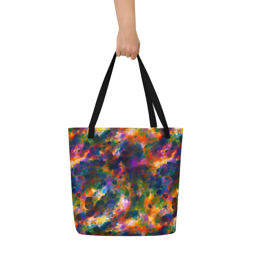 Cosmic Paintfall on Large Tote Bag W/ Pocket — Front