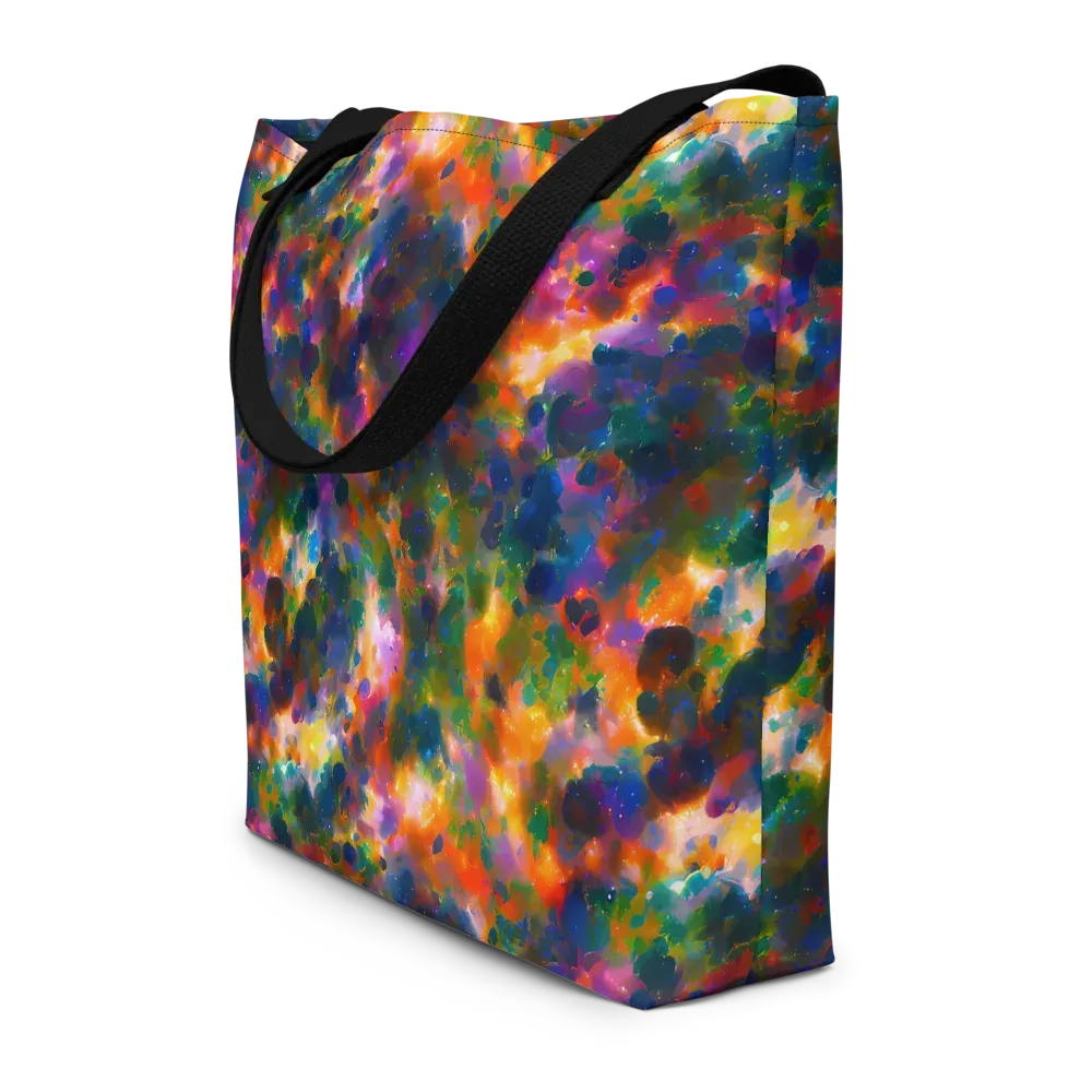 Cosmic Paintfall on Large Tote Bag W/ Pocket — Front
