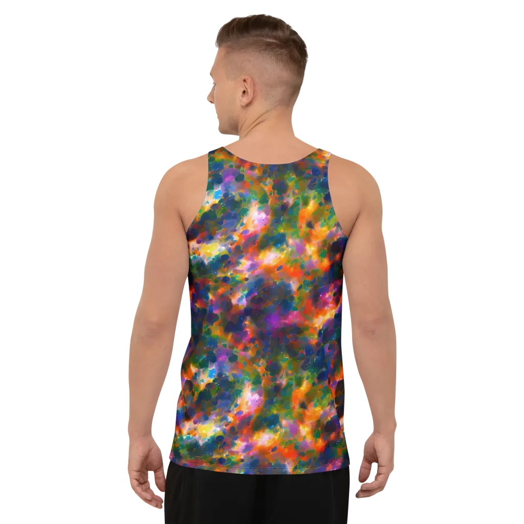 Cosmic Paintfall on Men's Tank Top — Back